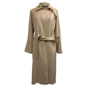 Max Mara Riccio Belted Coat in Beige Camel Hair Wool
